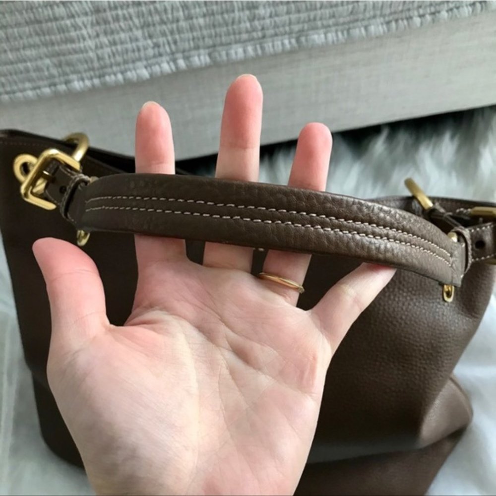 SOLD❗️PRADA Brown and Gold Vitello Daino Leather Hobo Bag - Picture 12 of 15